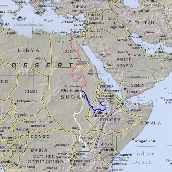Rivers of the Northern African Region: The Nile River World s Longest River Formed by the Blue and