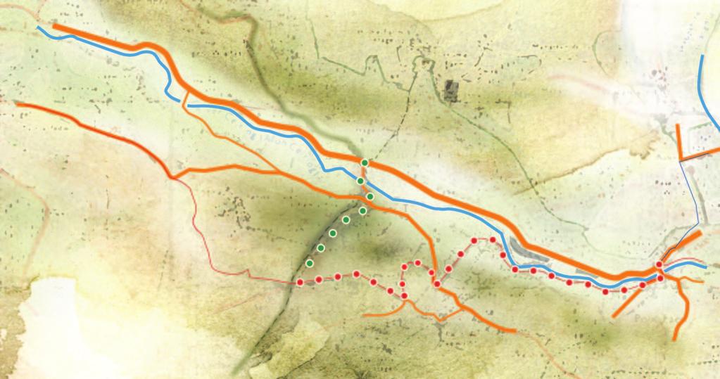 Stage 2 Rver Man route he Englsh t WALES Offa s Dyke Warfare has played a major role n the hstory of the valley; the number of related features found n the valley demonstrates ths fact.
