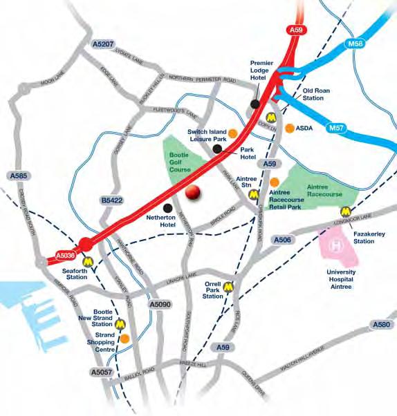 Aintree Merseyrail Station is approximately a half mile away and within 10 minutes walk. 3 bus services serve the site providing good public transport connectivity.