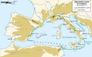 E, the Carthaginian general Hannibal led his army on an epic march across the