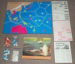 The veteran Victory in the Pacific, dates from 1977 by Avalon Hill and is an area wargame where the Japanese player has to sweep across the Pacific capturing Islands and controlling sea areas,