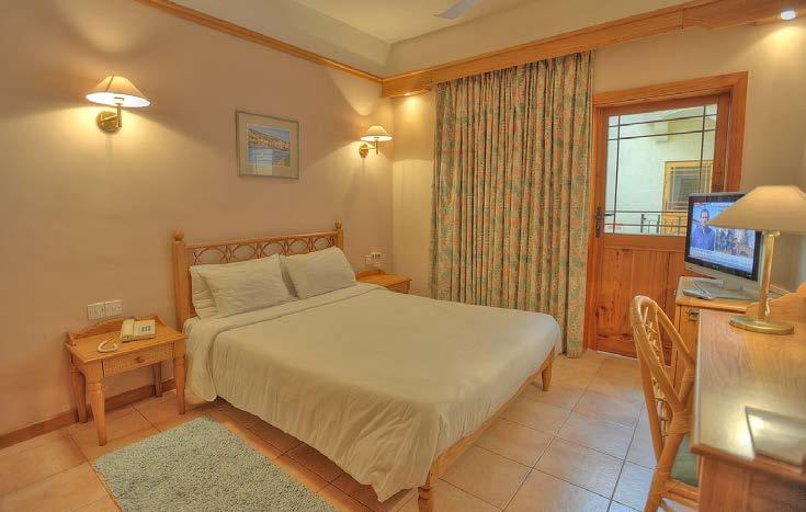 Twin-bedded air-conditioned/centrally heated rooms with private facilities, cable TV with minibar, telephone and hairdryer.