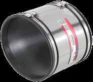 Extra wide couplings applications: 3 Connection of large diameter pipes 3 Repair of cracked or damaged pipes 3 Instances of great angular deflection 3 For use in vertical drainage applications 3