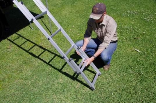 We have removed the black plastic cover from the top part of this ladder, so you can