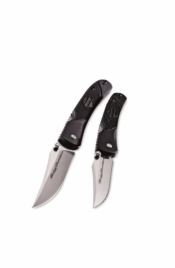 $100, 13551 $90, 13551S $90 BLADE STYLE Spear-Point Powder Coated or Drop-Point Stonewashed Satin BLADE STEEL 440C High Carbon Stainless Steel HANDLE Injection
