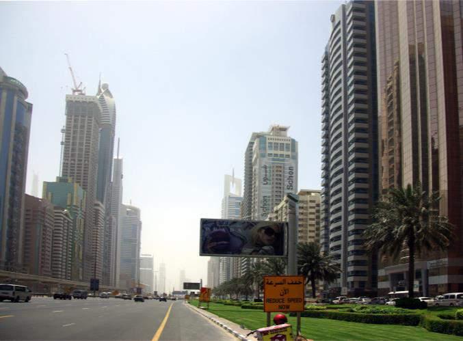 Sheikh Zayed Road Below is the Burj Dubai (Dubai Tower) in