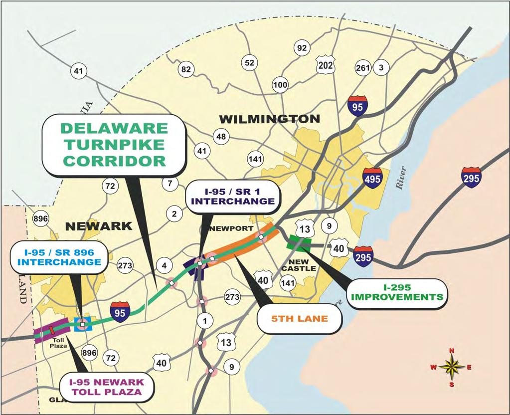 Interstate Problem Areas Five areas of turnpike currently