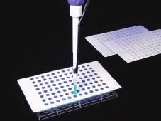 Sealing Films for 96-Well Microplates 96-Well Pattern Blue PTFE Sealing Film (Patented) Solvent-free adhesives adheres to polypropylene, polystyrene and polycarbonate materials.