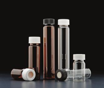 VOA Vials - Solid Top Closures - Available in clear or amber borosilicate glass - Assembled with Solid Top PTFE-lined closures - Available in standard, precleaned or precleaned/certified in