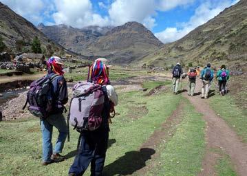 DAY 5 Lares: Trek from Huacawasi to Patacancha, the Weavers Trail Huacawasi is a famous weavers village, where the men still wear traditional colorful ponchos and women s attire includes wide