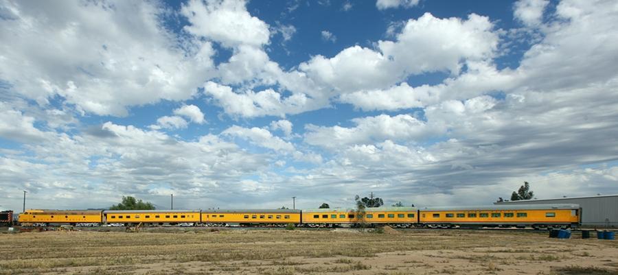 repainting of four Union Pacific passenger cars in the
