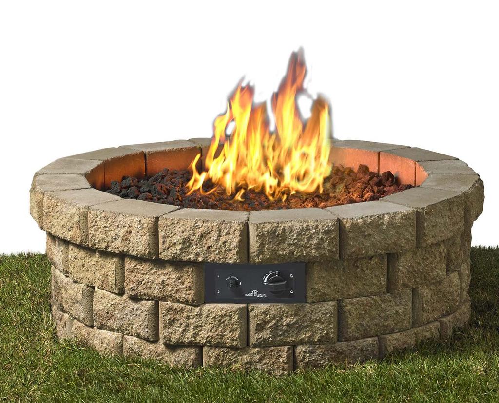 hudson stone gas fire pit kit The Hudson Stone Gas Fire Pit Kit is easy to assemble and set up a complete fire pit in your own backyard.