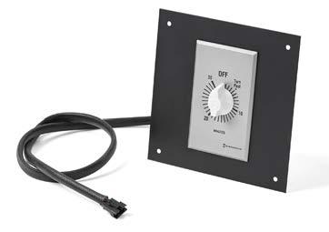 Timer is built into control panel Black powder coated panel with silver finish timer