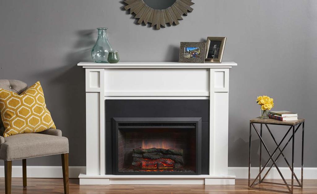 heritage cabinet Available for the Zero Clearance Electric Fireplace Insert with 36 surround (IS-36-ZC) electric fireplace Painted white finish White Cabinet Only, fire