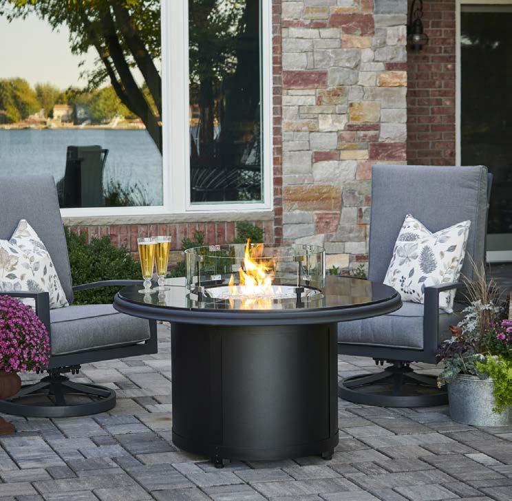 5 Black Granite Beacon Chat Fire Pit Table BC-20-AB beacon supercast