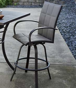 chat chairs Modern powder-coated aluminum frame in Dora Brown with Tan cushions or Black