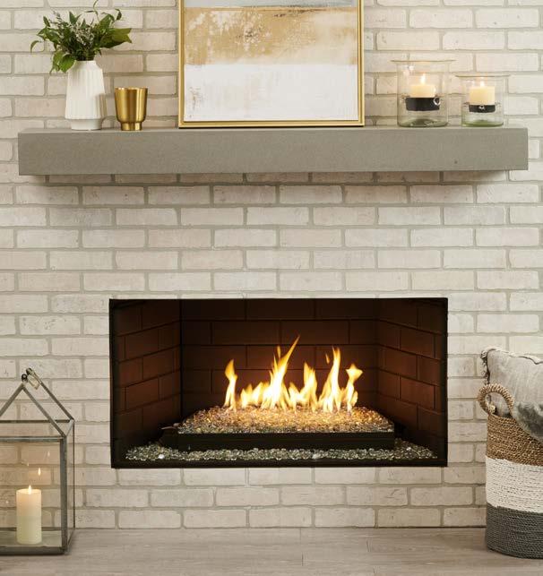 crestline modern gas hearth set Modern gas hearth set for use in existing vented masonry wood-burning fireplaces or vented manufactured wood-burning fireplaces.