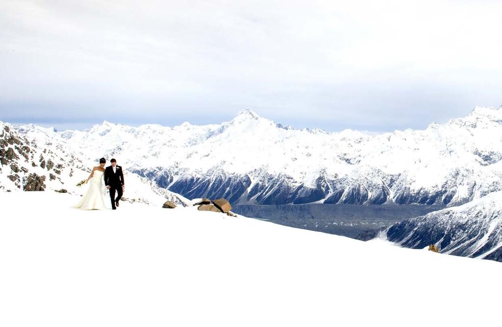 YOUR WEDDING DESTINATION Whether you wish to marry on the top of a secluded mountain, glacier or on The Hermitage grounds, we can tailor your wedding day to suit your requirements.