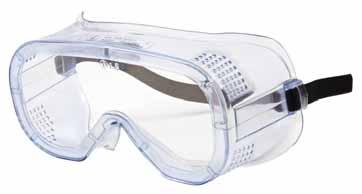 Eye Protection Direct Vent Safety Goggles Soft vinyl flanges around the goggles to ensure comfort and conformity to facial contours Tough polycarbonate clear UV resistant lens Top and side