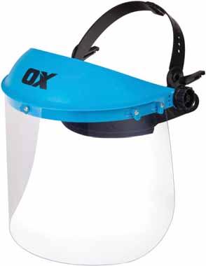 Face Protection Polycarbonate Face Shield A good all round lightweight brow guard with a polycarbonate face shield Provides unrestricted working vision and protection against medium energy