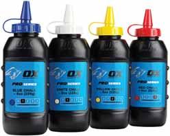 25 PRO CHALK POWDER 8OZ / 226G Four different colours available red, blue, yellow & white Powder formulated for good adhesion and high visability