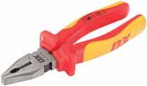 PRO VDE COMBINATION PLIERS 180MM (7") Can be used safely when working on live electrical wires at voltage of up to 1000 volts AC Manufactured & tested to exacting European Standards OX-P324320