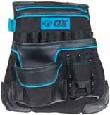 12 PRO HEAVY DUTY TOOL POUCH Heavy duty 1800 denier fabric for extreme durability Leather facing on pockets and leather guards on all corners