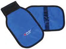 Combination of Velcro wrist strap amd non-slip material on palm prevents slippage while securing your patient.