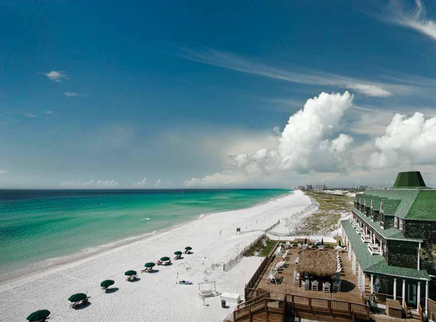More than 6,000 feet of scenic shoreline border emerald Gulf waters; large verandas and private terraces entice peaceful escapes.