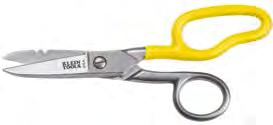 a free-fall snip feature for ease of use Upper blade has notches for stripping 19 AWG and 23 AWG wire 2100-8 has an extended handle to provide comfort and cutting leverage for wire cutting