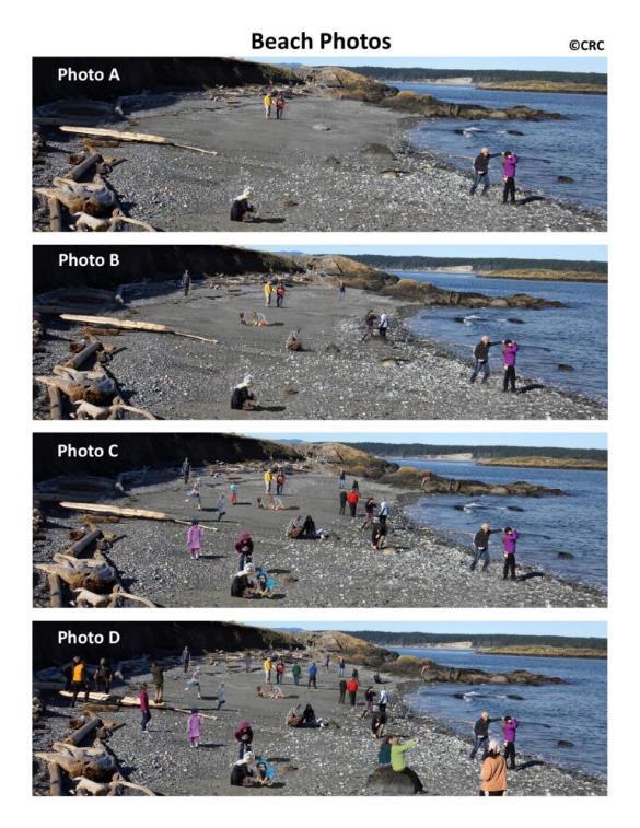 Beach density evaluatins Figure 59. Evaluatins f different use densities n a generic beach.
