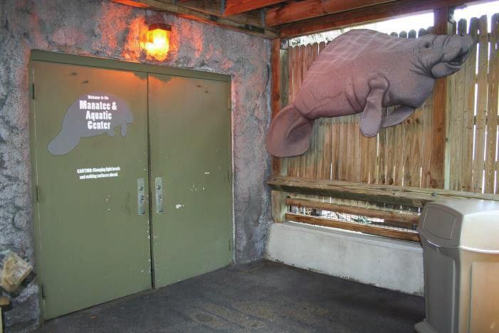 When we go to see the manatees on the Florida Boardwalk, we will go through a tunnel. The tunnel is dark.