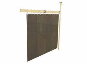 Protective Curtains Bespoke design solutions Standard curtain height of 00cm Heavy duty track to support curtain weight and provide ease of closing, opening and storage Ceiling mounted curtain track
