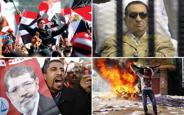 Political Turmoil in Egypt In January 2011, Egyptians stage nationwide demonstrations against the authoritarian rule of President Hosni Mubarak, forcing him to resign from power in less than a month