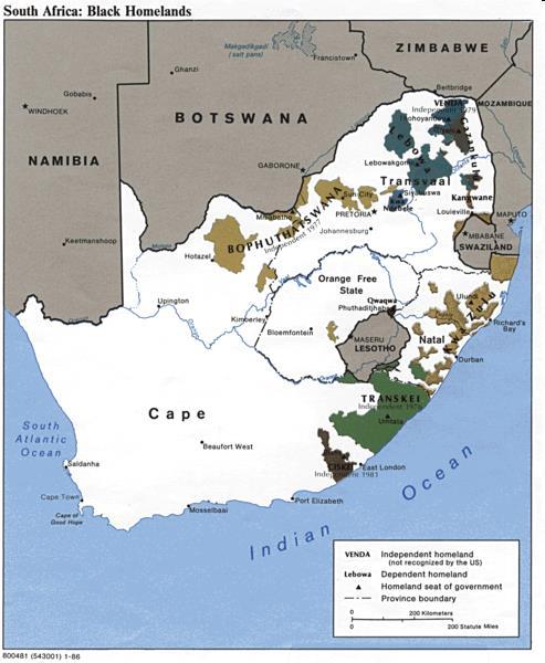 Apartheid To control black South Africans, the government