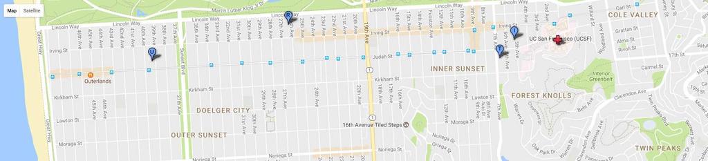 Map 1 RCFE Julie's Care Home 1363-5th Ave., San Francisco, CA 94122 (415) 566-0604 I RCFE Palarca Board & Care Home 124126th Ave.
