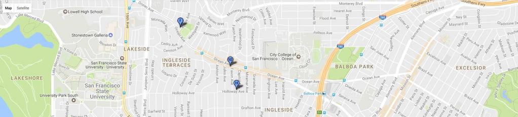 Map 6 RCFE Bestudio's RCH 51 Delong St., San Francisco, CA 94112 (650) 755-1498 D RCFE Corinthian Garden Residential Care Home 170 Aptos Ave.