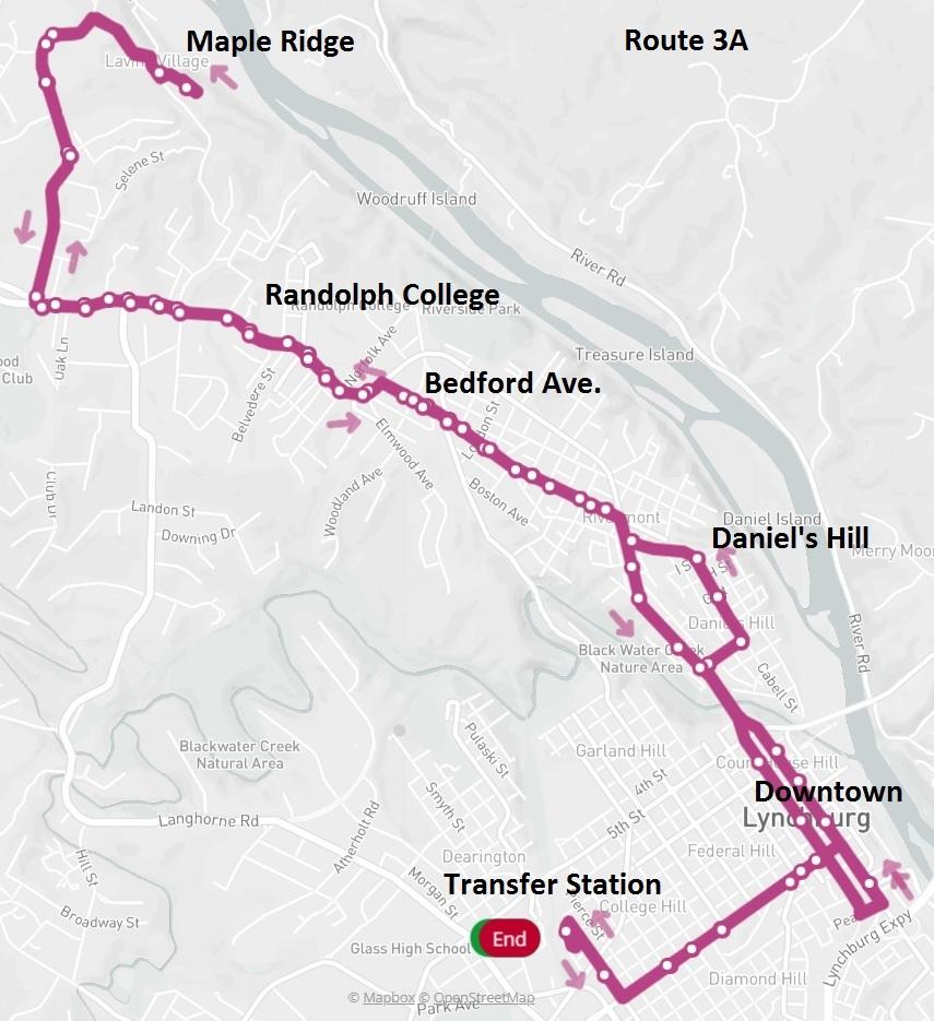 Proposed Routes 3A/3B Service added to