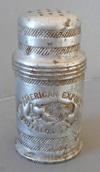 Estimate: 0 - $ 20 0 Lot # 83 - Aluminum Salt Shaker with "Pan-American Exposition", above the image of a buffalo and "Buffalo. U.S.A. 1901" below. Size: 1 3/16" diameter by 2 1/4" high.