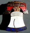 Lot # 163 - Liberty Bell Shaped Enamel Pin with "Sesquicentennial" written at the top in the red enamel along with "1776" and "1926" on the sides.