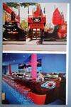 Estimate: $ 6-0 Lot # 410 - Unused Color Postcard with 3 photos of the fair, including (as marked on back) the "Monorail"; "Solar Fountain"' "General Motors Futurama".
