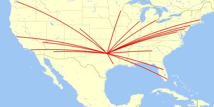 Top Markets DFW offers numerous daily flights to/from top U.S. markets within a fourhour flight, providing excellent connecting opportunities.