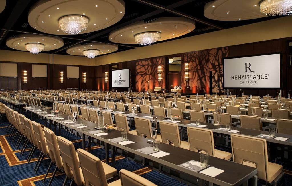 GRAND BALLROOM SET-UP Featuring 24-foot ceilings and state-of-the-art lighting, our elegant Grand Ballroom is large enough to host a cosmopolitan gala for up to 1,200 guests, yet has the flexibility