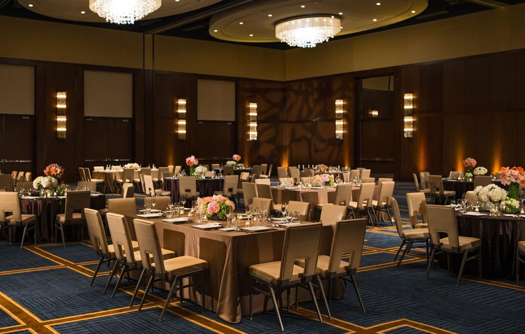 GRAND BALLROOM - CLASSROOM SETUP Host the wedding of your dreams in the nearly 16,000 square-foot space, and appreciate little touches that make a huge difference like the ability to mix square and