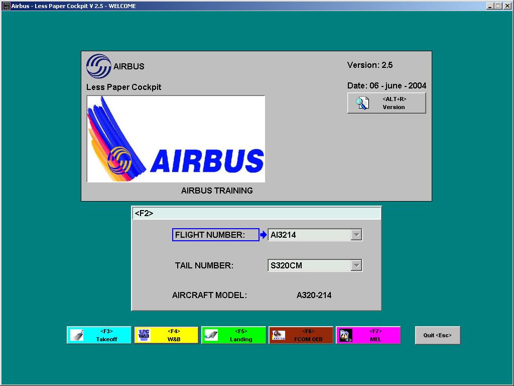 FLIGHT CREW STANDARD PERFORMANCE COURSE (LPC) LPC WEIGHT & BALANCE PRESENTATION When you click on the LPC icon, you reach this screen. The aircraft tail number is already selected.