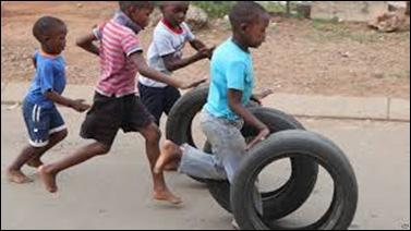 The kids call this kind of toy car galimoto (a Chichewa word also used for the real thing).