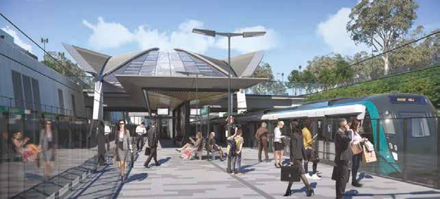 stations and on board trains. The modern stations will be fully accessible for people with a disability, prams and children, including level access between platforms and trains.