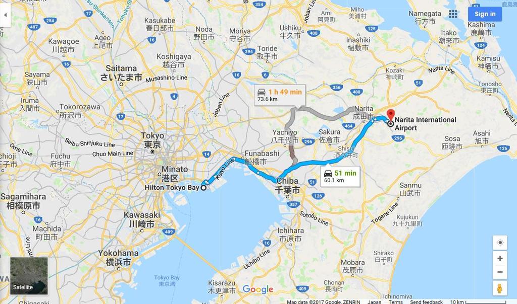 AIRPORT ACCESS TO INTERNATIONAL AIRPORTS Narita Airport Duration: 60 minutes Airport Limousine Bus: JPY 1,800 (60min) Taxi: approx.