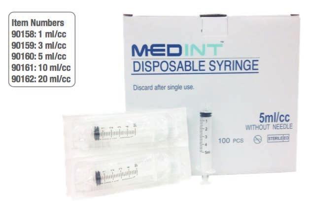 Needles & Syringes Disposable Syringes Without Needle MedInt s conventional syringes feature transparent barrels for easy viewing and bold scale markings for added convenience.