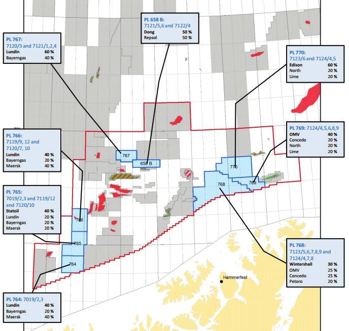 05 Drilling & Production North Sea Activity The results of the latest APA round on the Norwegian Contiental Shelf have been announced with 48 companies being offered a total of 65 new production